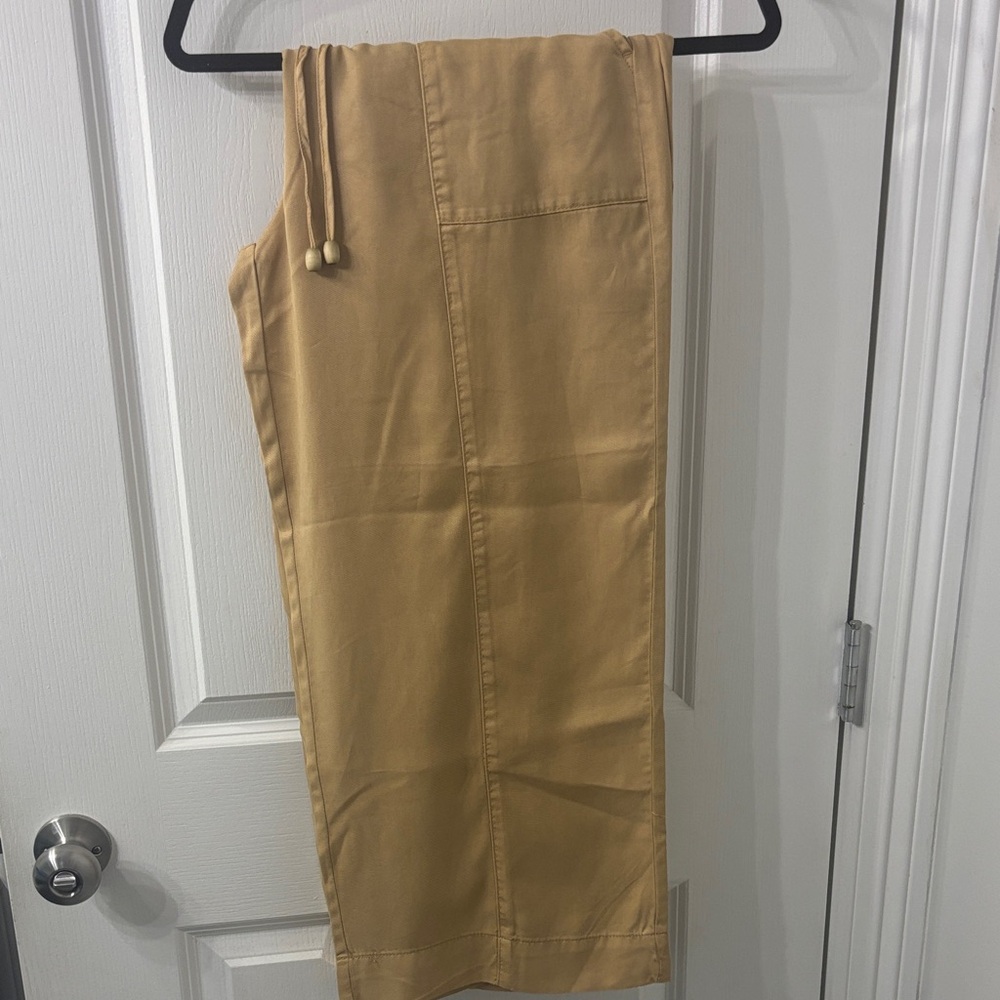 Joie Lyocell Tan Drawstring Pants Retro Bohemian Hippy Style NWT L - Picture 9 of 10